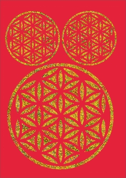 3 Mandalas in Hologramm Gold, Folien Bügelmotiv in A5